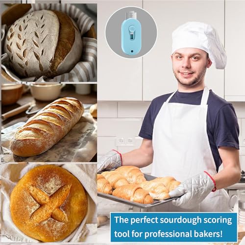 Herda Bread Lame Dough Scoring Tool, Retractable Magnetic Design - color: Blue