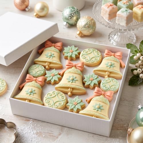 Christmas Bell Silicone Mold 3D Bowknot Bell Fondant Molds - color: Style U
