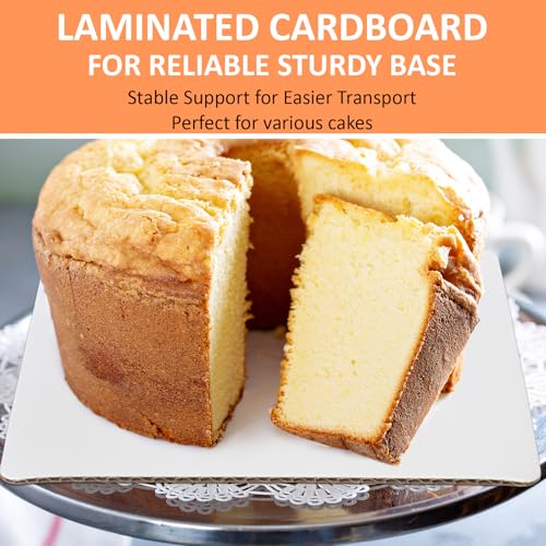 Lallisa 100 Pcs 6 Inches Square Cake Boards, Disposable Cake Base, White - color: White