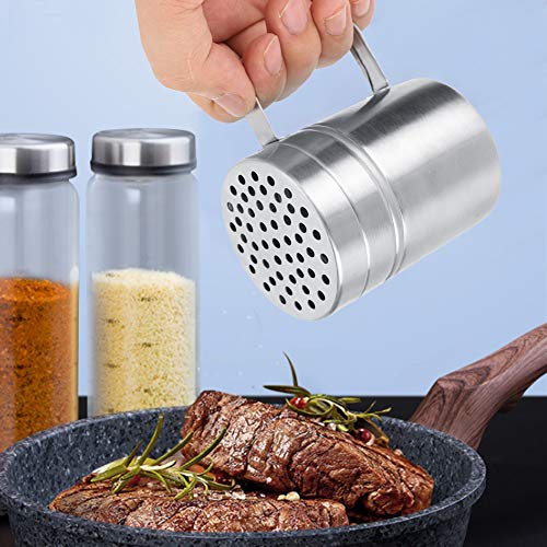 Joyzan Dredge Shaker, Stainless Steel Seasoning Bottle Metal Salt Dispenser