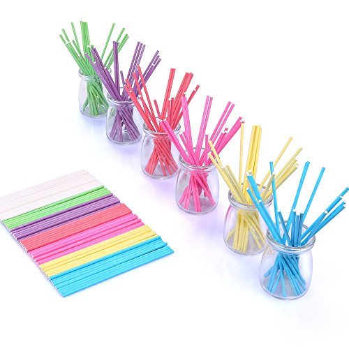 Colored Cake Pop & Lollipop Sticks 6 in, 7 Colors, 210 Count