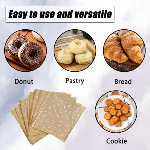 100Pcs 7.1x7.5 Inch Heat Sealable Bakery Bags (Polka Dot) - color: Polka Dot