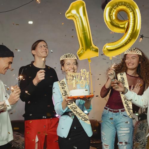 YeohJoy Gold 19th Birthday Decorations for Girls - style: 19th