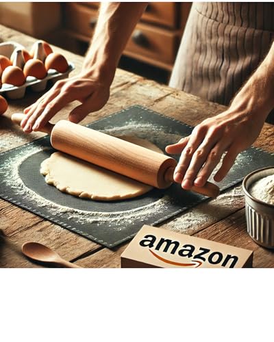 Classic Wooden Rolling Pin for Baking - 17-Inch Natural Beechwood Dough Roller with Easy-Grip Handles - Perfect for Bread, Pizza, Pastries, Cookies - Durable and Lightweight Kitchen Tool - size: 1 Pack Rolling Pin