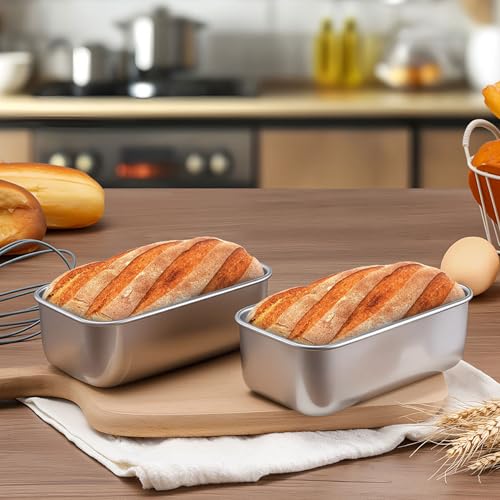 LIANYU 6.3 x 3.5 In Stainless Steel Mini Loaf Pan for Baking Bread, 8 Pack - size: Small