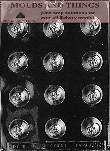 Cherry Bon-Bon Chocolate Candy Mold -Clear Plastic, Sphere Shape, 1 3/8" Dia x 1" Deep, Reusable, Not Dishwasher Safe, Not for Hard Candy or Oven Use