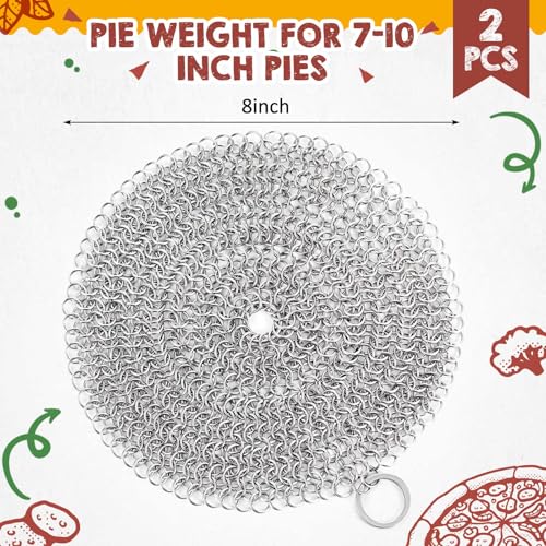 Patelai 2 Pcs Pie Weights Chain, 316 Stainless Steel Baking Tool,8 Inch - size: 8 Inch