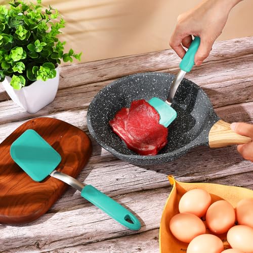 2Pcs Mini Silicone Cookie Brownie Spatula, Solid Flat, Green - color: Green, style: Solid Flat