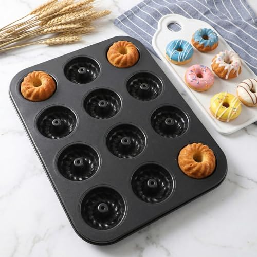 2 Pack Mini Fluted Cake Pan, 12 Cavity Fluted Cake Pans for Baking