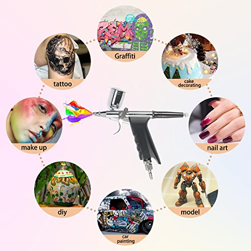 Airbrush Trigger Gun with 0.5 mm Needles 7 CC & 10 CC Cup - color: 166TH 0.5MM Needle Airbrush Kit