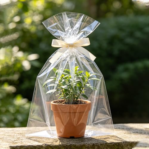50 pcs Clear 12" x 16"(W:30.5XL:40.6cm) Flat Cello Cellophane Bags Poly Treat Bags 2.8 mils for Gift Wrapping, Bakery, Cookie, Candies, Toast, Dessert, Party Favors Packaging with Color Twist Ties - size: 12x16 Inch (Pack of 50)