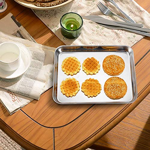 Wildone Sheet Pan Set Baking Sheet Cookie Sheet Baking Pan Toaster Oven Pans, 12 PCS Stainless Steel Baking Tray Cookie Pan, Heavy Duty & Dishwasher Safe, 9 x 6.7 x 1 Inches