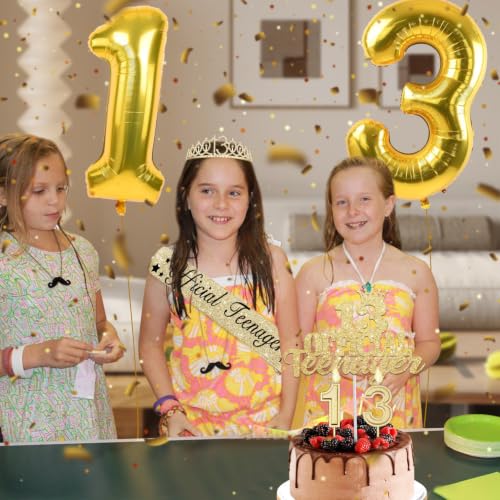YeohJoy Gold 13th Birthday Decorations for Girls - style: 13th