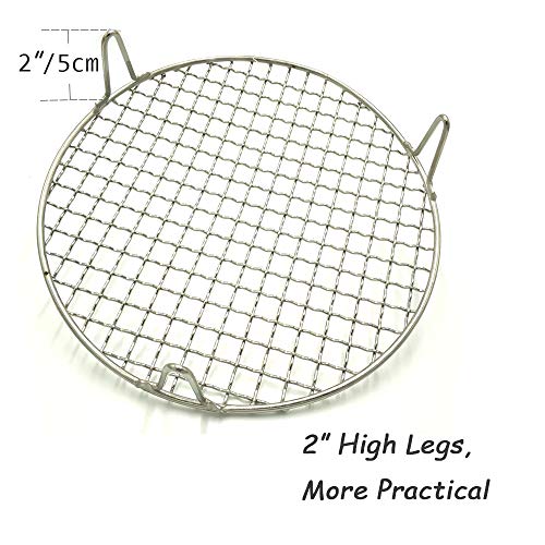 Canning Rack Wire Steaming Cooling and Baking Barbecue Rack with 2" Height Legs Dia 8.66" Stainless Steel Cross Wire for Air Fryer Instant Pot Pressure Cooker Canning Dutch Oven (220mm/8.66") - size: Dia 8.66"