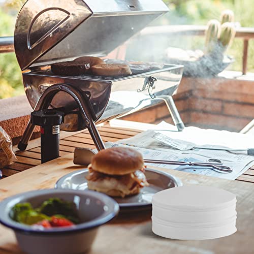 Yenmoz 500 PCS 4.5 Inch Hamburger Patty Paper Round White Parchment Paper - size: Round, 4.5 inch diameter