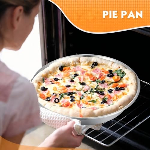 3 Pcs Deep Stainless Steel Pie Pan Set - Thickened Metal Baking Pans for Oven, Rust Proof Pie Plates for Kitchen(9.5 Inches,Standard Version) - size: 9.5 Inches, style: Standard Version