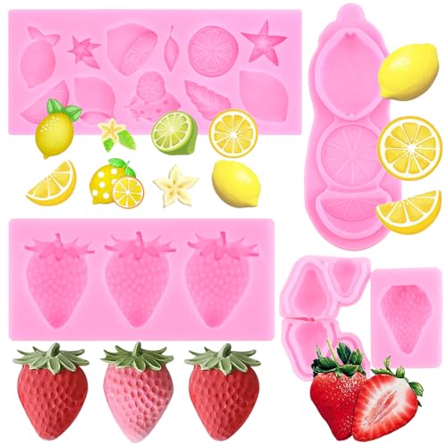 ZiXiang Fruit Silicone Mold Strawberry Lemon Fondant Molds Set Of 4 - color: Style C
