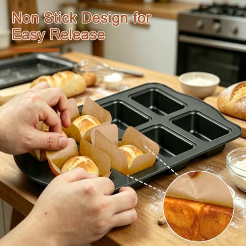 200 Pcs Mini Loaf Pan Liners for Baking Bread Pans 3x2 in Parchment - size: 3.15*2 inch