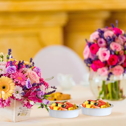 LNYZQUS 8oz Mini Pie Tins with Lids 50 Pack, 4 Inch Individual Cake Pans - color: White
