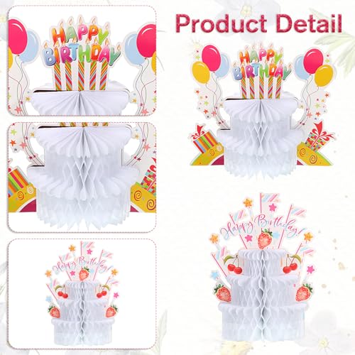 2Pk Honeycomb Cake Centerpiece, Easy Assemble Birthday Decor