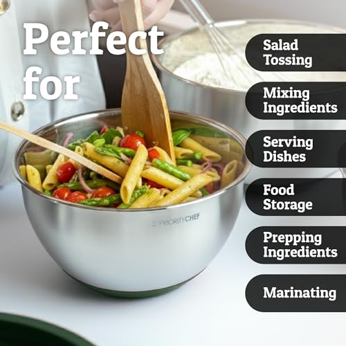 28pc Stainless Steel Mixing Bowls with Lids Set, 1.5-5 Qt, Green - color: Utensils - Green