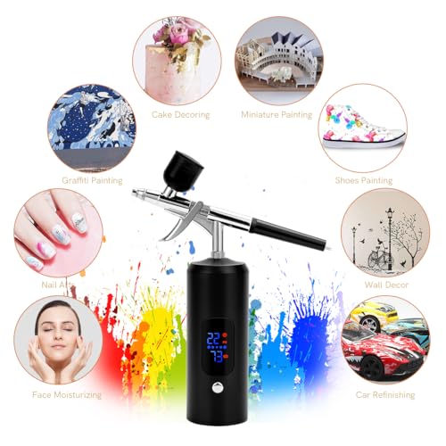 BriSunshine Cordless Rechargeable Airbrush Kit with Compressor
