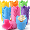 600 Pcs Tulip Cupcake Liners, Solid, Bright Colors - color: Bright Colors