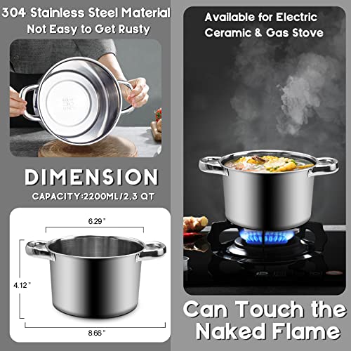 0.5QT Double Boiler Chocolate Melting with 1.5 QT 304 Stainless Steel Pot - size: 600ml+1600ml