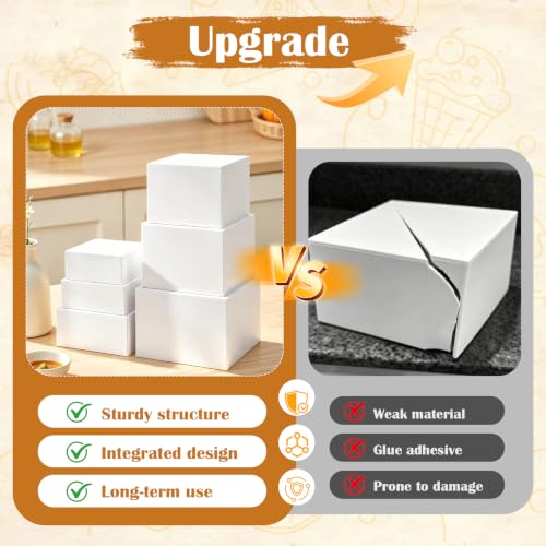 6 PCS Buffet Risers and Stands, Dessert Food Display for Buffet Table - color: White, size: 10" 9" 8.5" 8" 7.5" 6.8"