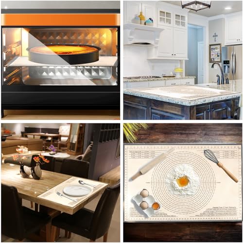 Silicone Pastry Mat 36X24 inch Baking Mat Large Dough Mat with Measurements - color: Gray, size: 36"L x 24"W