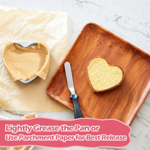 E-far 4 Inch Mini Heart Cake Pan, 2 Pcs Heart Shaped Cake Baking Mold Set - color: Silver, size: 4-Inch (Set of 2)