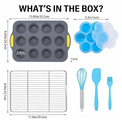 Air Fryer Egg Bites & Collapsible Silicone Muffin Pan Set