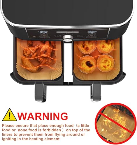 Air Fryer Liners Disposable for Ninja Dual, 8.6 x 5.5in, 100 Pcs - size: 8.6*5.5"Rectangle-100 PCS