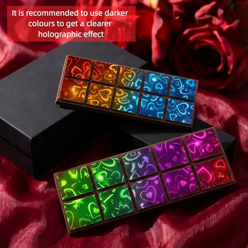 Christmas Heart = Candy Molds Holographic Chocolate Mold Silicone - color: Heart, style: Square