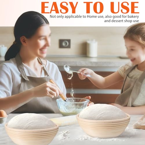 P&P CHEF Round 9 Inch Bread Proofing Baskets for Sourdough,Set of 2