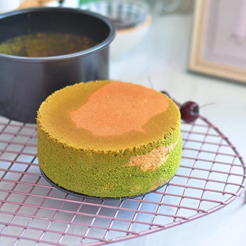 CHEFMADE Round Cake Pan, 8-Inch Chiffon Pan with Removable Loose Bottom - color: Black, size: 8-inch