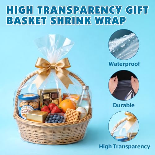 14 Pcs Shrink Wrap Bags, 24 x 30in Shrink Cellophane Bags for Gift Baskets - color: 24in x 30in-14pcs