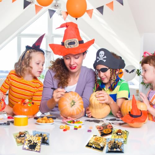 Halloween Self Sealing Cookie Bags - 100Pcs 4x4 Inch Clear Halloween Cellophane Treat Bags for Candy, Cookies, Party Favors & Gift Packaging, Plastic Halloween Goodie Bags for Kids Classroom Exchange - color: Halloween 100pcs