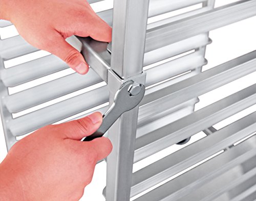 New Star Foodservice Aluminum 10-Tier Sheet Pan Rack, 26" L x 20" W x 38" H