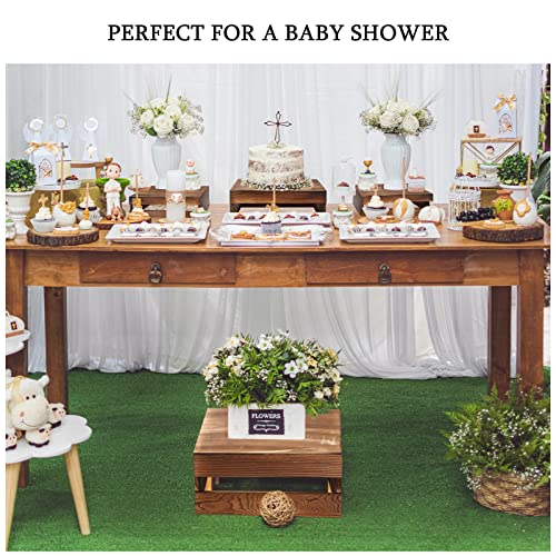 Sieral 4 Pcs Wood Cupcake Stand Dessert Risers for Party,Burnt Wood - color: Burnt Wood