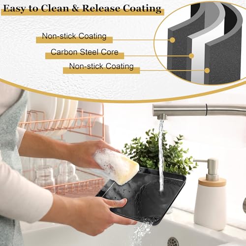 E-far Mini Toaster Oven Pan, 9x7x1" Small Baking Sheet Tray Pan, Nonstick - size: 9x7x1 Inches