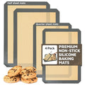 4 Pack Silicone Baking Mat Nonstick 2 Half and 2 Quarter Size - 1/4 Silicone Cookie Sheets for Baking Macaron Cookie Set of 2-2 Pack Thick Heavy Duty Reusable Mats Half Sheet for Kitchen Counter - size: 2 Half + 2 Quarter Sheets