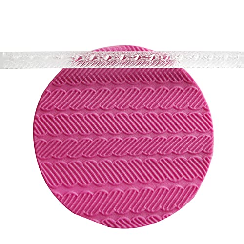 Patterned Acrylic Rolling Pin, Food Safe Lightweight Embossing Roller for Baking Pastry Clear Acrylic 16 x 1 cm 28 Patterns Comfortable Grip - size: 52003 stripes