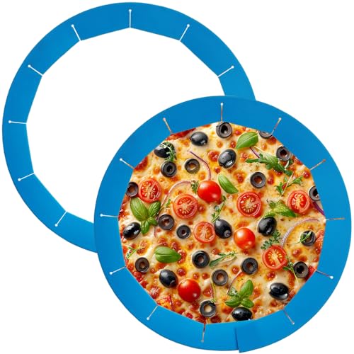 Adjustable Pie Crust Shields Baking Protectors, Silicone Cover Ring Fits 8-11.4 Inch Pies, Baking Pie Pizza Crust Shield Protector Cover for Edges (Blue-2pcs) - color: Blue-2pcs