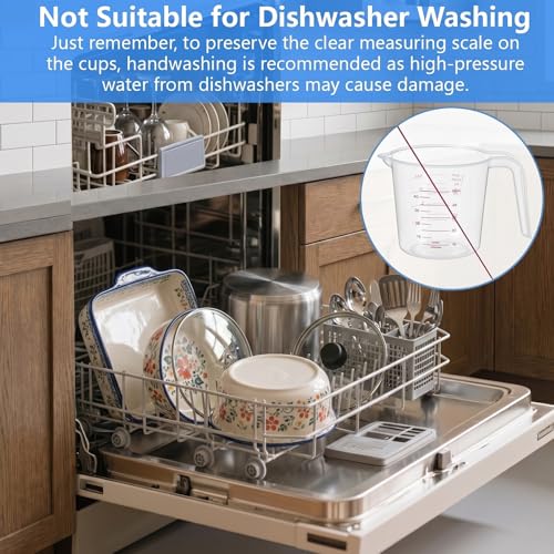 DTDNZKN 3 Pack Measuring Cups, 250ml (1-Cup), 500ml (2-Cup) &1000ml (4-Cup)