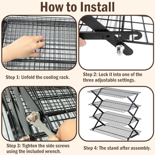 Ideal Swan 2/3/4-Tier Collapsible Cooling Rack with Adjustable 3 Setting