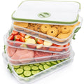 WUWEOT Plastic Cookie Storage Box with 4 Layers, Transport Snack Container Cookie Carrier, Stackable Dumpling Box Refrigerator Container with Lid and Handle for Desserts Cupcakes Snacks Dumplings