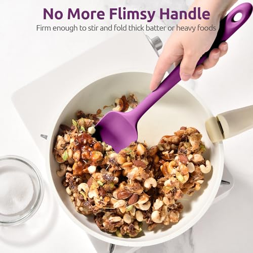 U-Taste 14" Long Silicone Spoonula, 600°F High Temp Spoon Spatula, Purple - color: Purple, size: 14 in (spoon spatula)