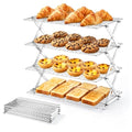 P&P CHEF 4 Tier Collapsible Cooling Racks,Stackable Bakers Rack,Silver - color: Silver