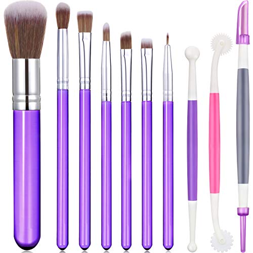 Patelai 10 Pcs Food Safe Paint Brushes Fondant Tools Cake Painting, Purple - color: Purple